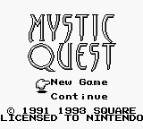 Mystic Quest (Europe) Title Screen